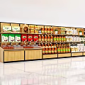 Store Display Shelves Featuring Multi Layer Racks With Assorted Food And Beverage Products 3d model