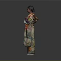 Traditional Japanese Kimono With Colorful Floral Pattern And Elegant Design For Daily Use