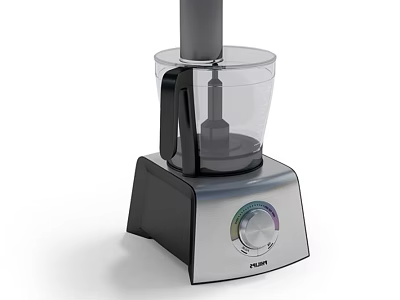 Modern Kitchen Appliance Food Processor With Transparent Bowl Black Base And Control Dial 3d model