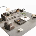 Sofa Coffee Table Combination Sofa Living Room Sofa Coffee Table Floor Lamp Coffee Table 3d model