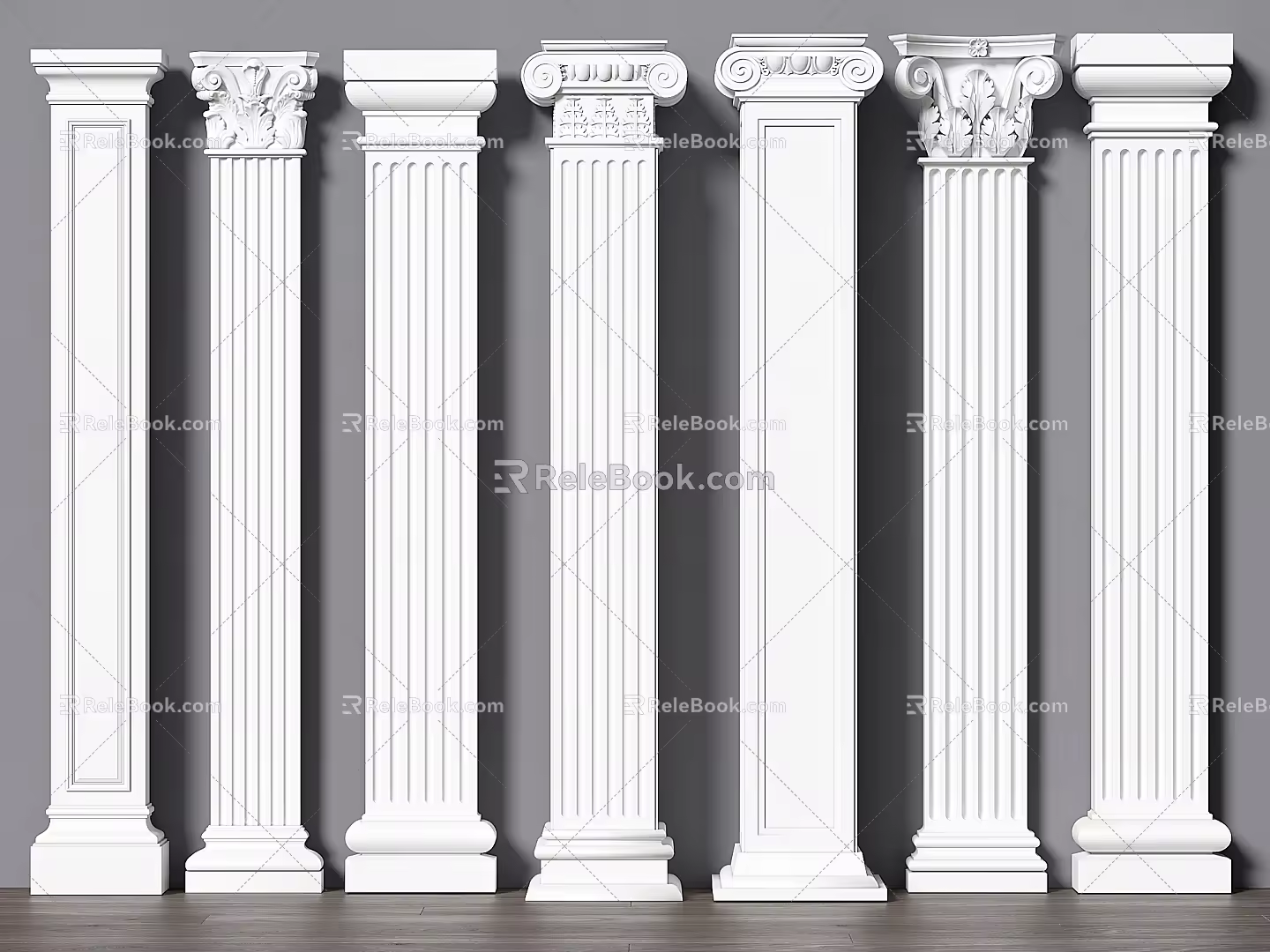 European Roman Column Gypsum Column Decorative Column 3d model