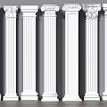 European Roman Column Gypsum Column Decorative Column 3d model
