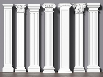 European Roman Column Gypsum Column Decorative Column 3d model