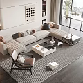 Modern sofa coffee table combination 3d model