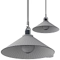 Modern Pendant Lights With Black White Conical Shade Gold Silver Metal Fixture And Exposed Bulb