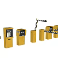 Yellow Industrial Equipment for Barrier Gate Systems With Control Boxes And Railings