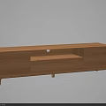 Modern Minimalist Wooden TV Stand With Light Wood Finish Drawers And Open Shelf