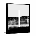 Black And White Abstract Wall Art With Vertical Line And Textured Background