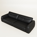 Vintage medieval living room three-seat leather sofa 3d model