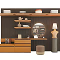 Modern Functional Wardrobe Interior Design With Wooden Shelves Folded Clothes Hanging Garments And Decorative Items