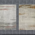 Square Rug With Artistic Brushstroke Texture In White Gray And Gold Tones