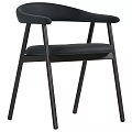 Modern Single Chair With Wooden Legs And White Cushioned Seat And Armrests