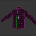 Sleek Black Shiny Quilted Puffer Jacket With Stand Collar Front Pockets And Long Sleeves
