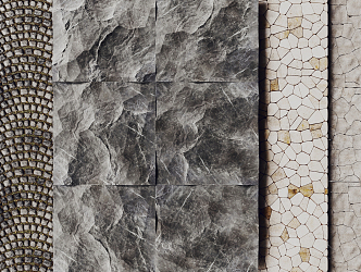 Modern floor tile stone wall surface 3d model