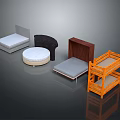 Contemporary Double Bed Design with Linen Upholstered Headboard and Wooden Frame