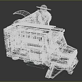 Pink Utility Vehicle Featuring Giant Ice Cream Cone on Roof with Wings and Hat Design
