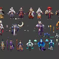 Fantasy Characters And Mythical Creatures With Diverse Costumes And Detailed Designs