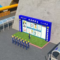 Construction Site For Sailong No 2 Tunnel Entrance With Safety Information Board And Workers