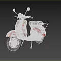 Vintage Red and White Scooter with Black Seat and Rearview Mirrors Classic Design