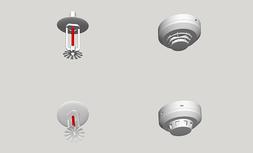 Modern fire sprinkler head smoke spray 3d model