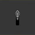Silver Revolver With Black Grip And Shiny Metallic Finish Design