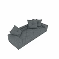 Modern Gray Upholstered Sofa Set With Multiple Cushions And Stitched Details 3d model