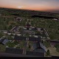 Ancient Architecture Complex Aerial View With Traditional Roofs And Green Trees