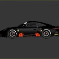 Sleek Black Race Car With Mobil Logo Rear Wing And Red Accents