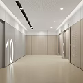Modern Elevator Lobby Interior With 10F Sign Lighting And Panel Walls 3d model