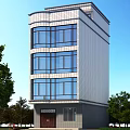 Detached Villa Three Story Exterior With Light Colored Tile Large Glass Windows Surrounded by Trees