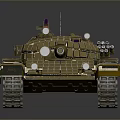 Detailed Military Tank 3D Model With Camouflage Paint Cannon Turret And Tracks