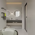 Modern Bathroom With Transparent Green Bathtub And Smart Toilet