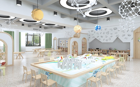 Now the kindergarten science activity room 3d model