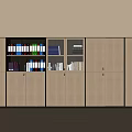 Light Wood Cabinet With Open Shelves For Books And Document Storage
