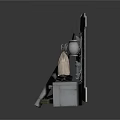Modern Industrial Style Scene With Mechanical Devices Metal Pipes Control Panels And Tool Bags