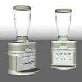 Stylish Two Green Household Kitchen Appliances With Transparent Tops And Metal Bases