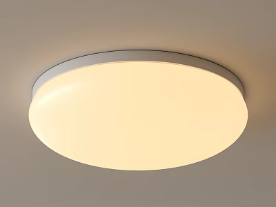 Modern Minimalist Round White Flush Mount Ceiling Light With Warm Light For Home Interior 3d model