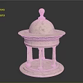 Ornamental White Marble Decorative Structure With Dome Top And Columns On Circular Base