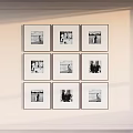 Black and White Photo Wall Combination 3d model