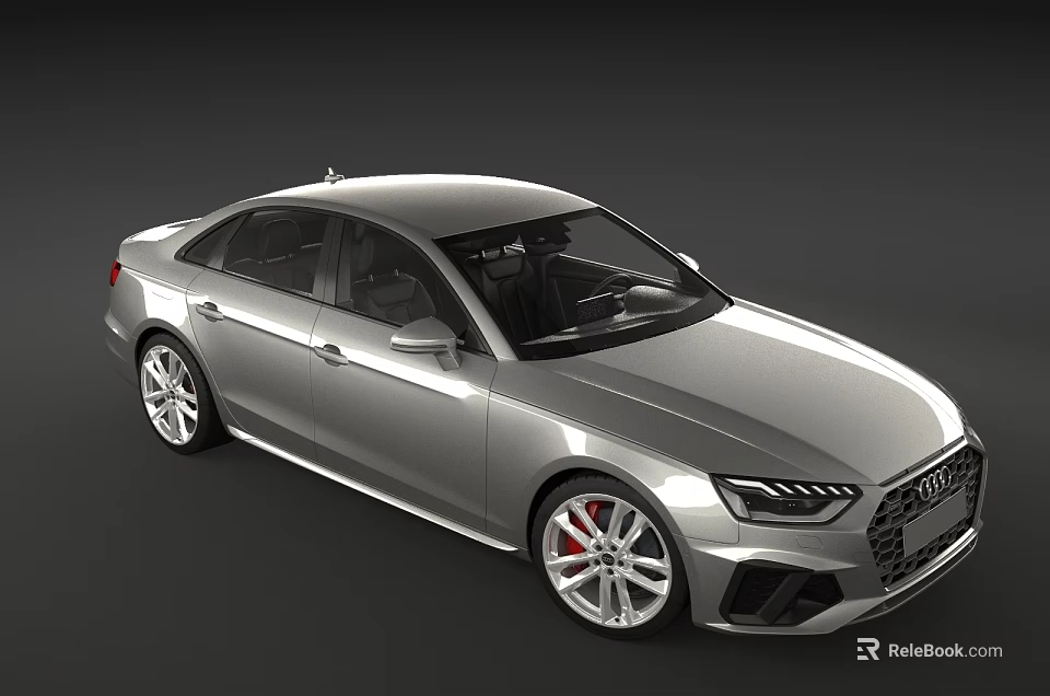 Sleek Silver Audi Sedan Sporty Exterior Design With Dynamic Front Grille And Alloy Wheels 3d model 