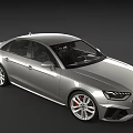 Sleek Silver Audi Sedan Sporty Exterior Design With Dynamic Front Grille And Alloy Wheels