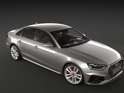 Sleek Silver Audi Sedan Sporty Exterior Design With Dynamic Front Grille And Alloy Wheels 3d model