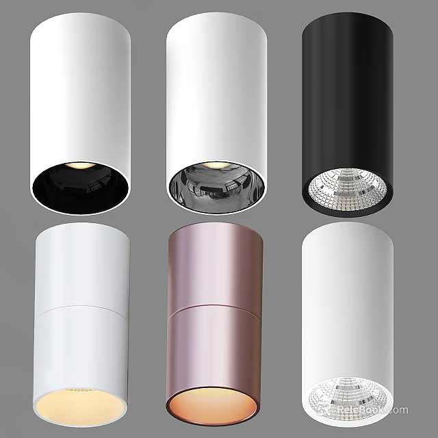 Stylish Downlights and Spotlights with Various Colors Multiple Styles and Sleek Designs 3d model 