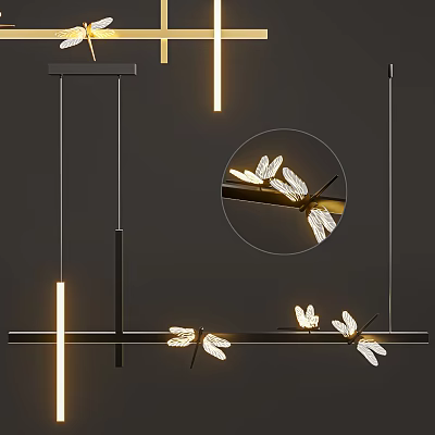 Modern chandelier strip chandelier 3d model