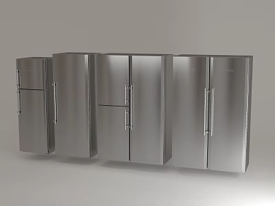 Stainless Steel Refrigerators And Freezers With Modern Design For Home Kitchen 3d model