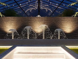 Park water feature fountain sketch 3d model