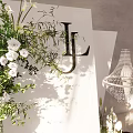 805 LK white and green display area wedding draft master and PS design material renderings include production documents 3d model