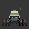 Rugged Terrain Exploration With 1955 Retro Rover And Large Treaded Wheels