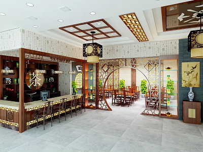 Tea House Tea House Tea Restaurant 3d model
