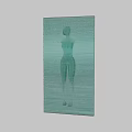 Minimalist Female Figure Painting In Light Teal With Gradient Background